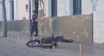 Motociclista herido tras un siniestro vial frente a la Corte de Justicia