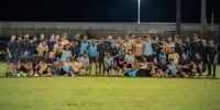 SANTIAGO BELTRÁN con todo el plantel de la Selección Argentina, en una concentración en Ezeiza.