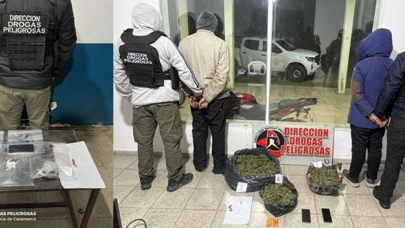 Incautan marihuana, cocaína y detienen a dos hombres