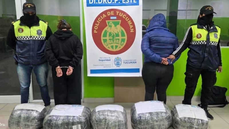 Dos mujeres se enviaron una encomienda de Salta a Tucumán con 48 kilos de marihuana