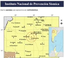 Se registró un sismo en la serranía de Ambato