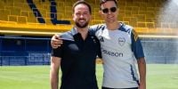 Kristian Bereit y Ander Herrera durante la presentación del español en Boca.