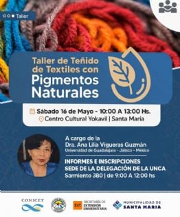 Santa María será sede de un taller de teñido de textiles con pigmentos naturales