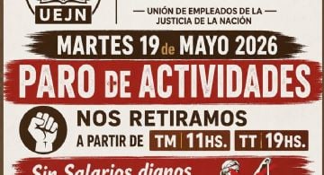 Este martes, paro de los trabajadores judiciales