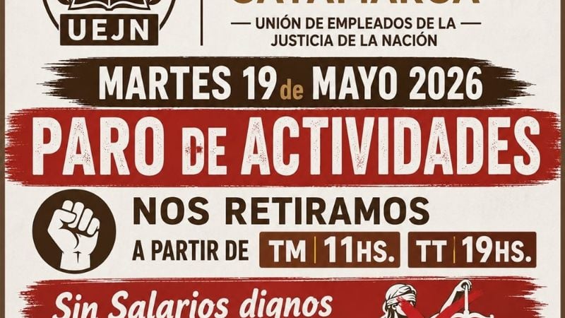 Este martes, paro de los trabajadores judiciales