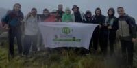 Carlos Tevez y sus acompañantes recorrieron un total de 12 km, desde San Javier (Traslasierra) hasta la mitad del cerro. 