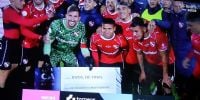 LOS JUGADORES DE INDEPENDIENTE con el pasaje a los 8vos. de final, donde l osespera Atlético Tucumán.