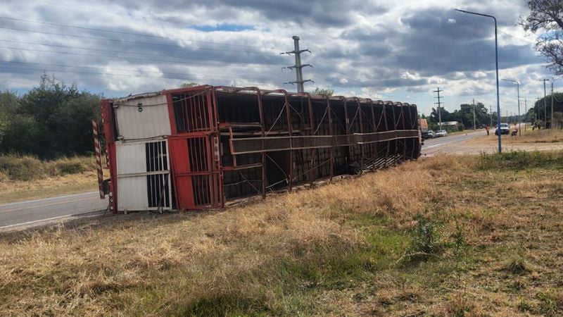 Volcó un camión en la Ruta Nacional 64