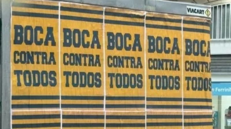 “Boca contra todos” en los carteles antes de la “final”