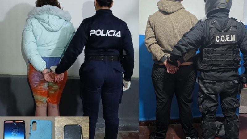 Violento arrebato: detienen a una pareja y recuperan celulares robados