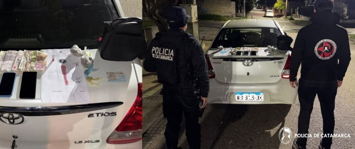 Intentaron escapar de un control policial y terminaron detenidos con drogas, dinero y balanzas de precisión