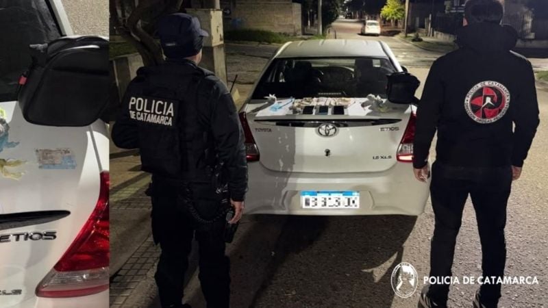 Intentaron escapar de un control policial y terminaron detenidos con drogas, dinero y balanzas de precisión