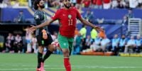 SAIBARI festejando su gol, que puso, inicialmente, en ventaja a Marruecos sobre Brasil.