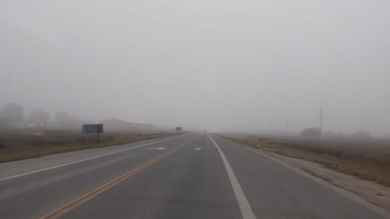 La niebla reduce la visibilidad y piden extremar cuidados al circular por la RN 38