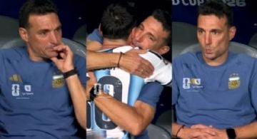 La emoción de Scaloni en la salida de Messi