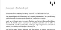 COMINICADO OFICIAL de la familia Messi, sobre el estado de salud de Jorge, padre de Lionel.