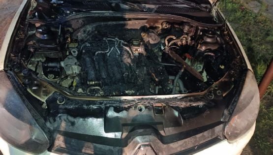 Voraz incendio destruyó gran parte de un automóvil en Chumbicha