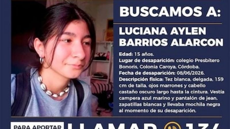 Otra adolescente desaparecida en Córdoba: el operativo incluye casi 100 policías, 20 móviles y un helicóptero