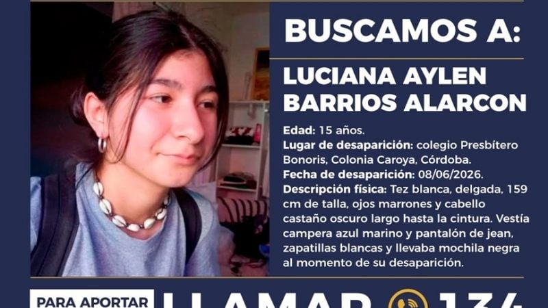 La Policía local se sumó al Alerta Sofia por la desaparición de una menor en Córdoba